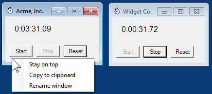 Tandem stopwatches in action